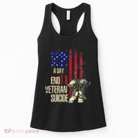 End Veteran Suicide Awareness 22 A Day Patriotic Us Flag Women's Tank Top thumb 0