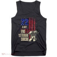 End Veteran Suicide Awareness 22 A Day Patriotic Us Flag Tank Top thumb 0