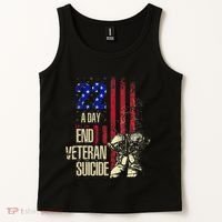 End Veteran Suicide Awareness 22 A Day Patriotic Us Flag Tank Top thumb 2