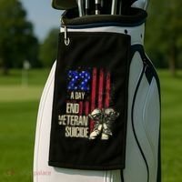 End Veteran Suicide Awareness 22 A Day Patriotic Us Flag Golf Towel thumb 2