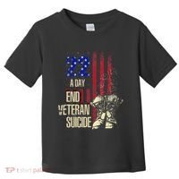 End Veteran Suicide Awareness 22 A Day Patriotic Us Flag Toddler T-Shirt thumb 0