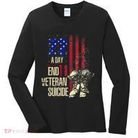 End Veteran Suicide Awareness 22 A Day Patriotic Us Flag Women's Long Sleeve Shirt thumb 0