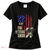 End Veteran Suicide Awareness 22 A Day Patriotic Us Flag Women's T-Shirt thumb 0