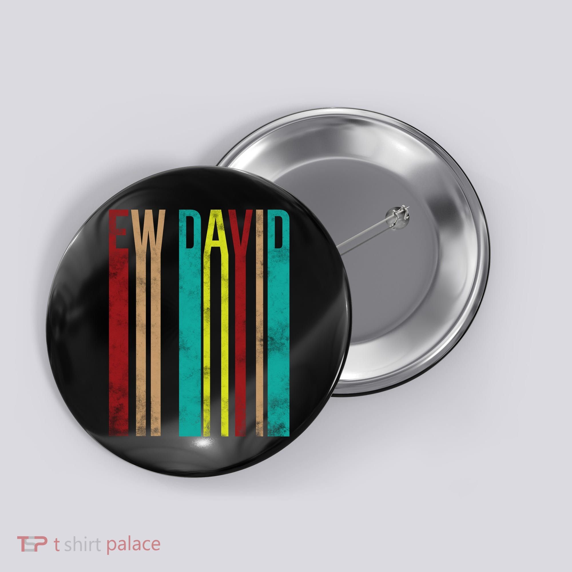 Ew David Retro Logo Button