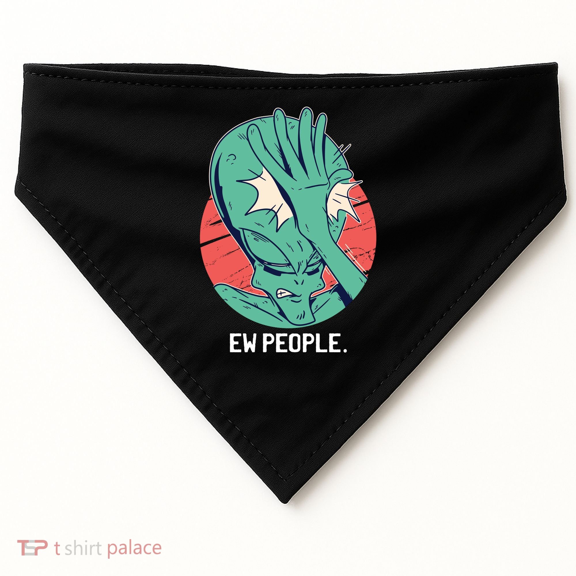 Ew People Alien Facepalm USA-Made Doggie Bandana