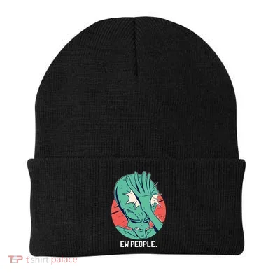 Ew People Alien Facepalm Beanie