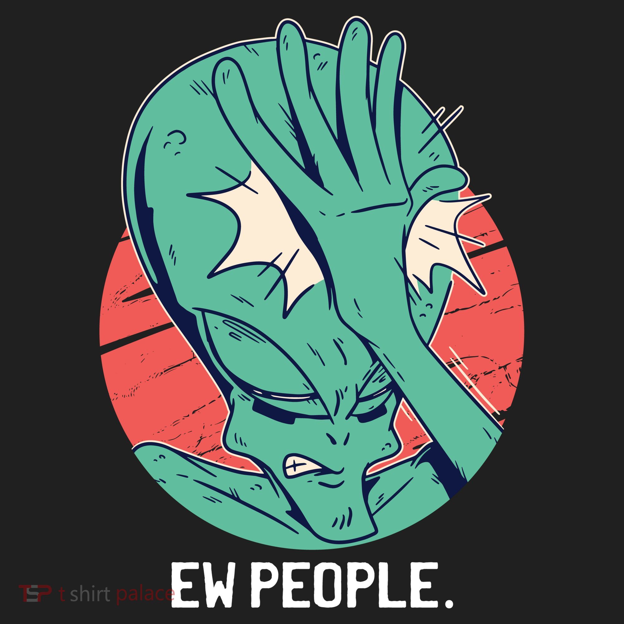 Ew People Alien Facepalm Beanie