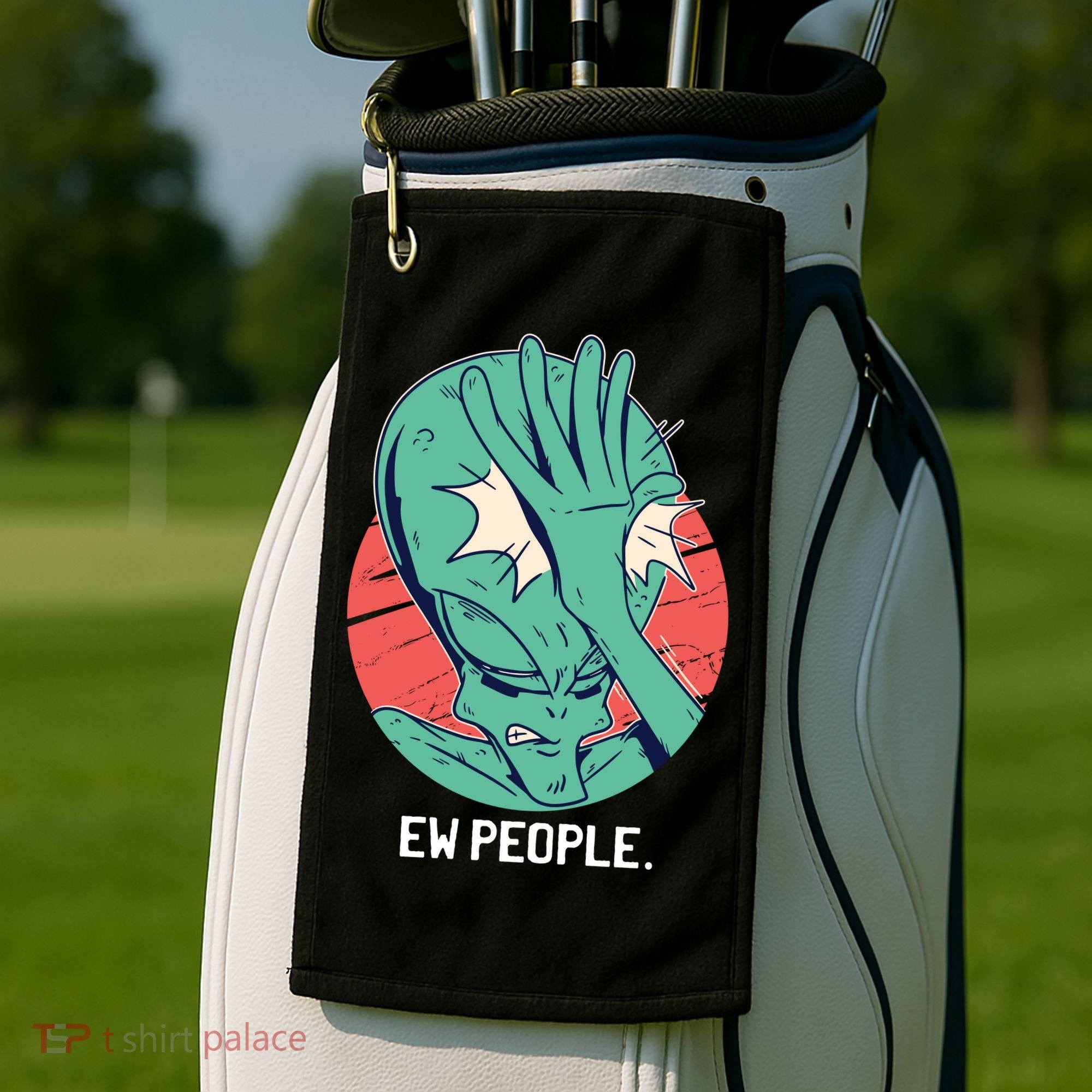 Ew People Alien Facepalm Golf Towel