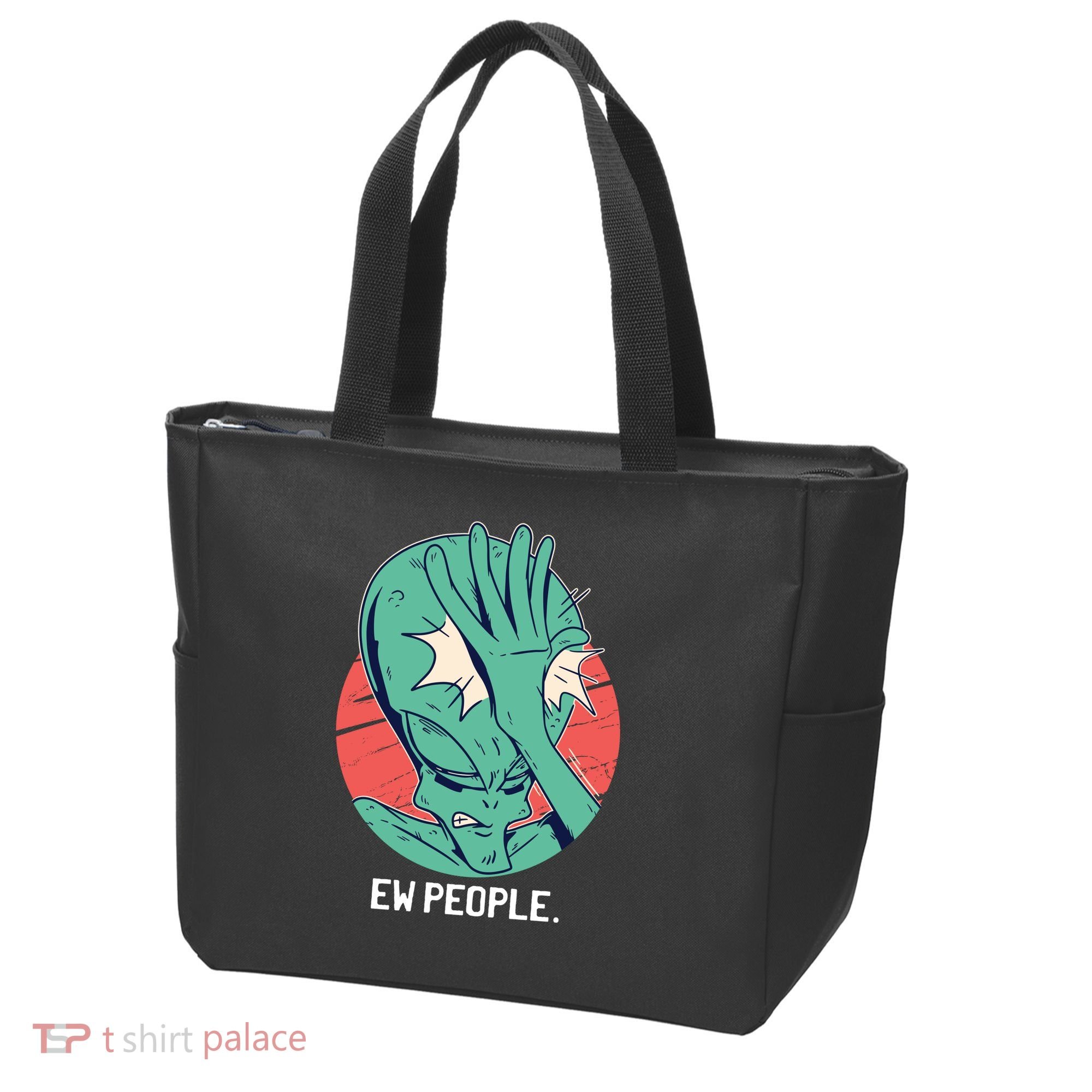 Ew People Alien Facepalm Tote Bag