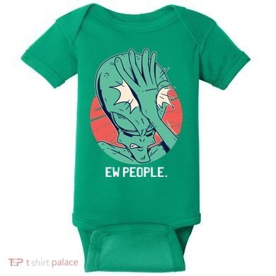 Ew People Alien Facepalm Baby Bodysuit