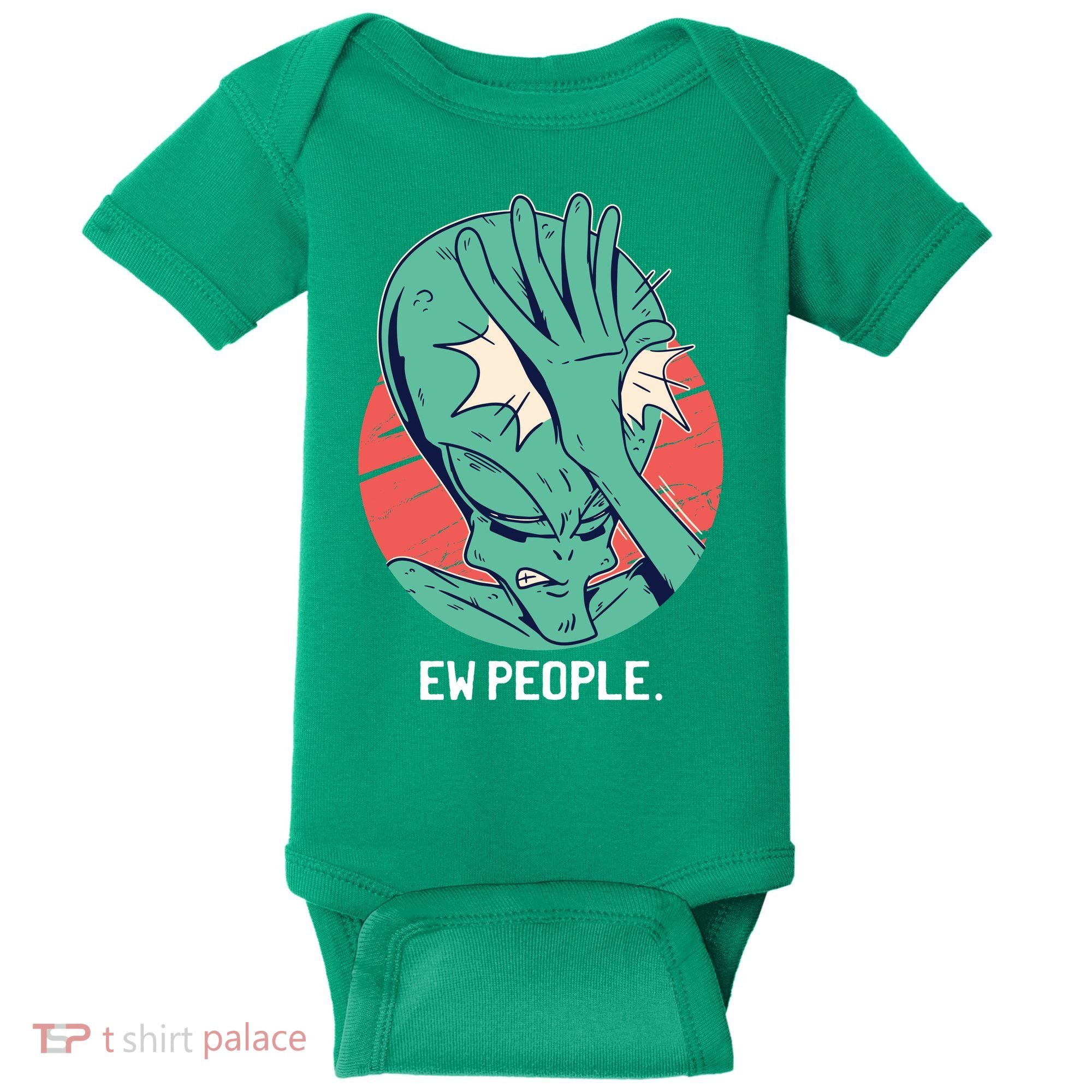 Ew People Alien Facepalm Baby Bodysuit