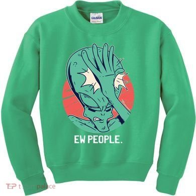 Ew People Alien Facepalm Kids Sweatshirt
