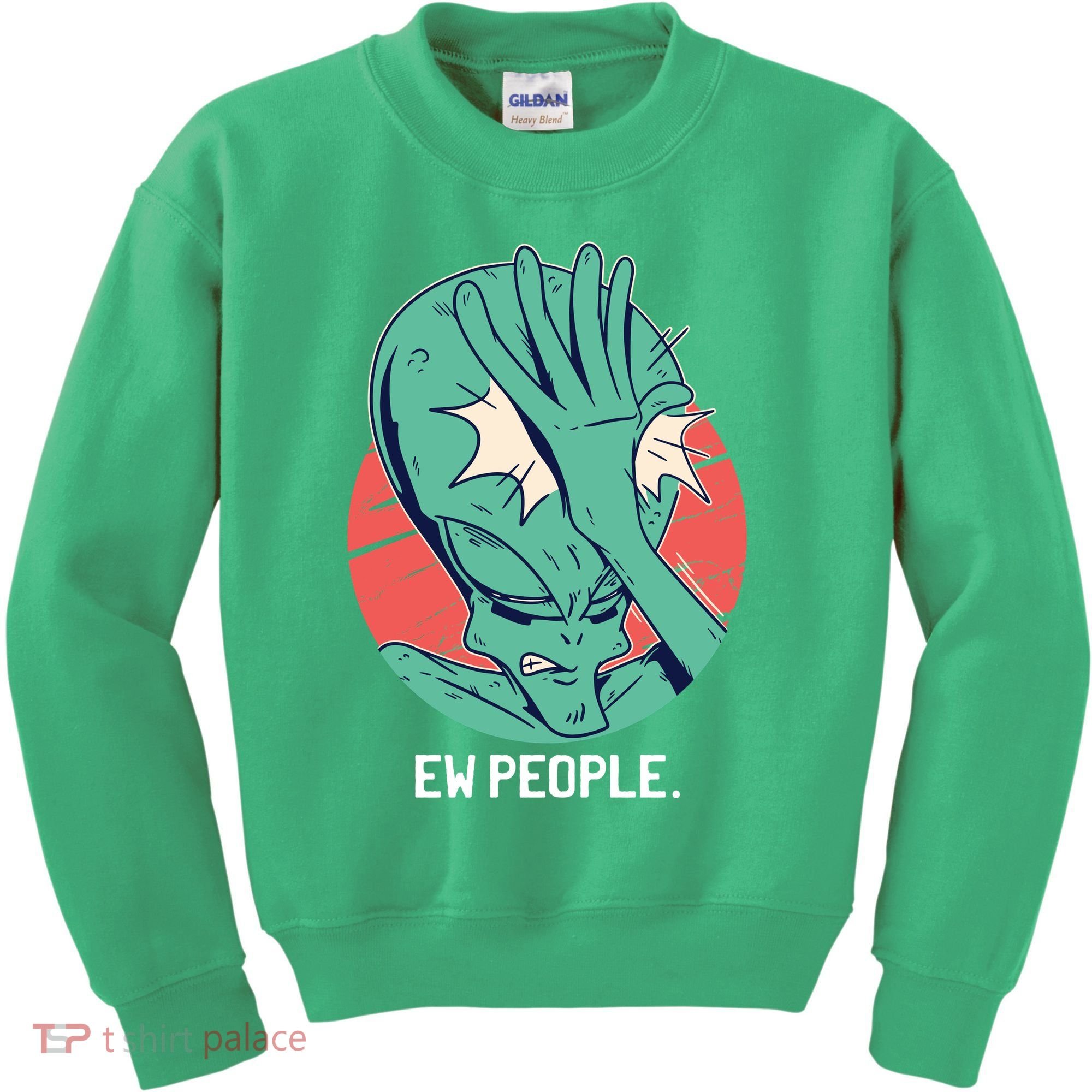 Ew People Alien Facepalm Kids Sweatshirt