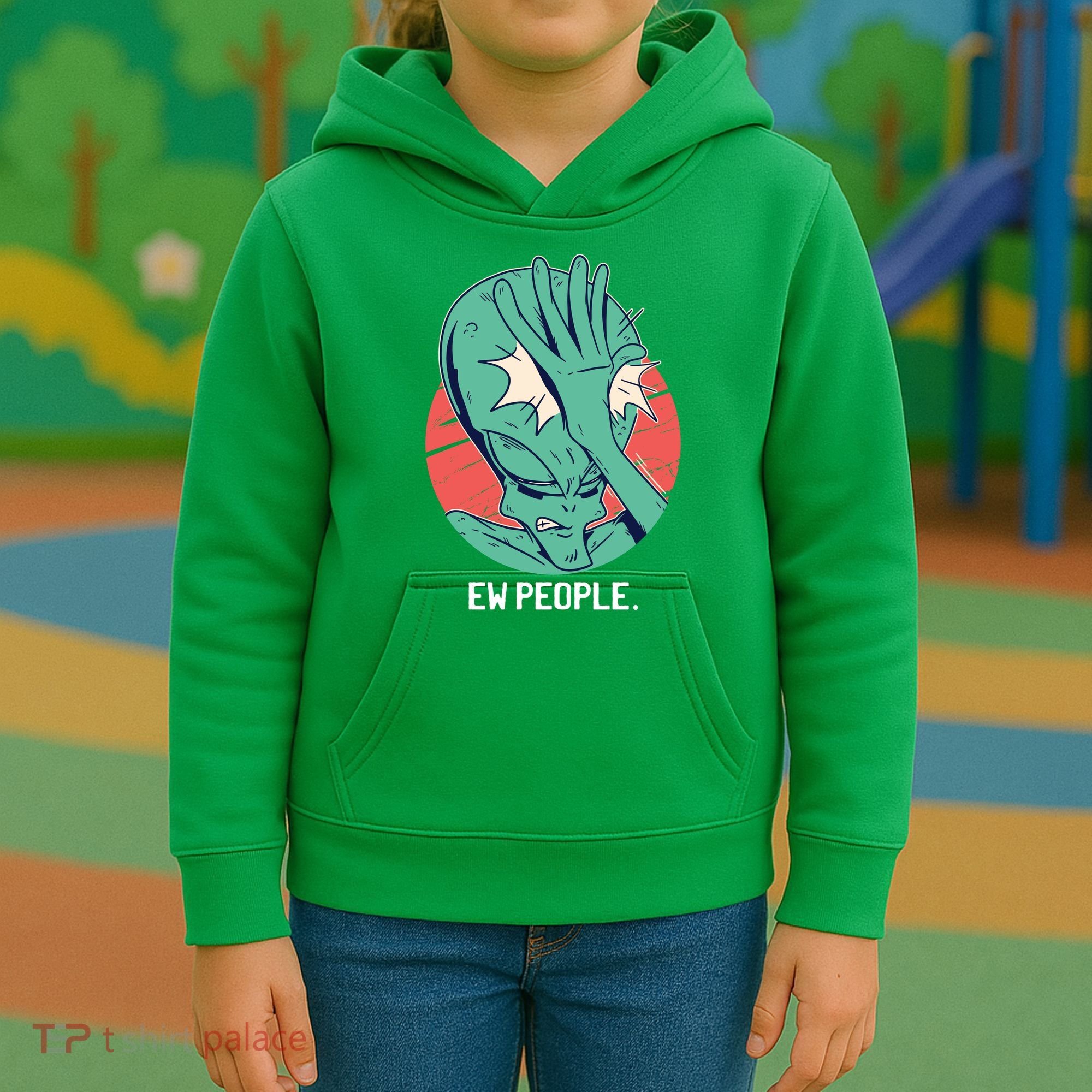 Ew People Alien Facepalm Kids Hoodie