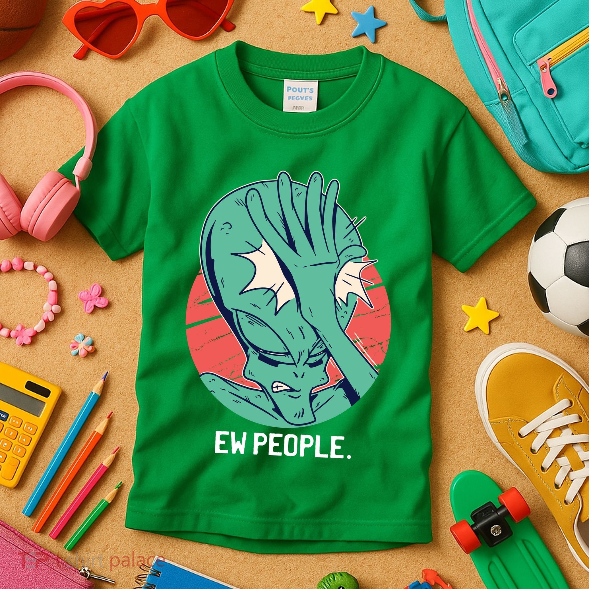 Ew People Alien Facepalm Kids T-Shirt