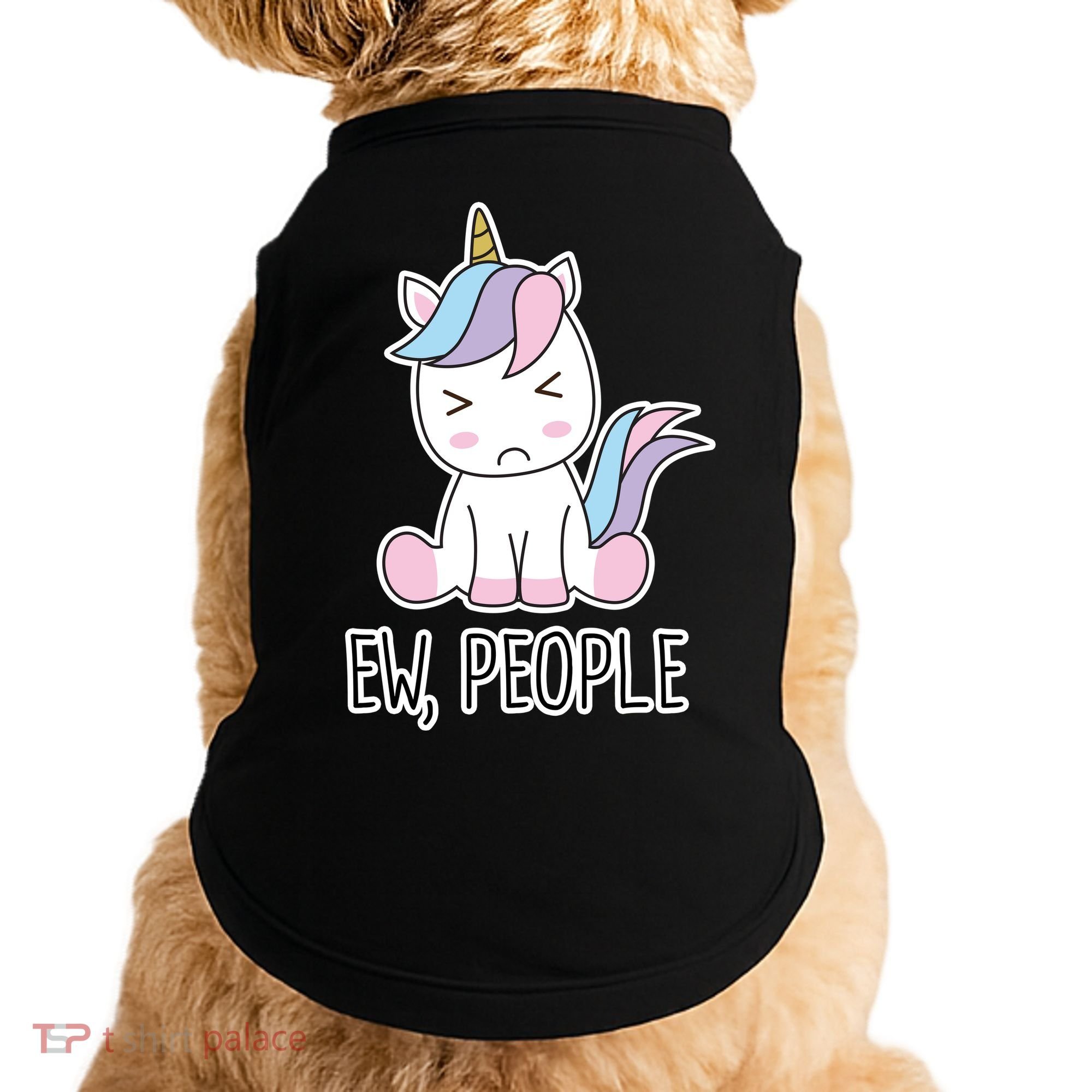 Ew People Funny Cute Unicorn Doggie Tank
