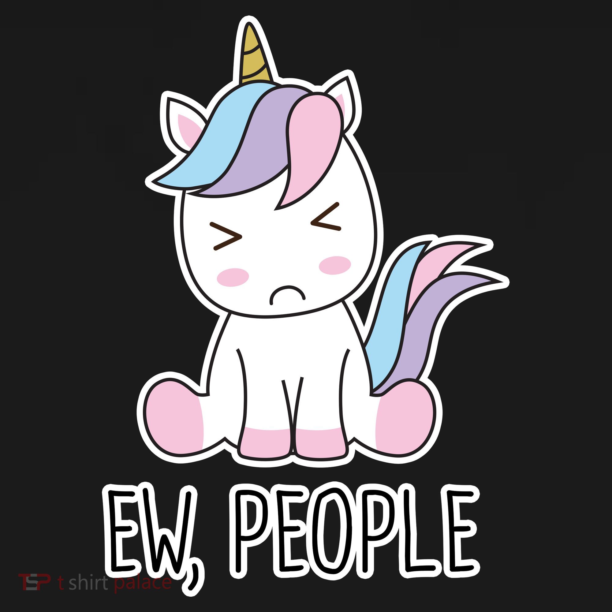 Ew People Funny Cute Unicorn Doggie Tank