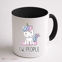 Ew People Funny Cute Unicorn Coffee Mug thumb 1