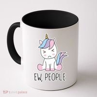 Ew People Funny Cute Unicorn Coffee Mug thumb 0