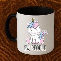 Ew People Funny Cute Unicorn Coffee Mug thumb 2
