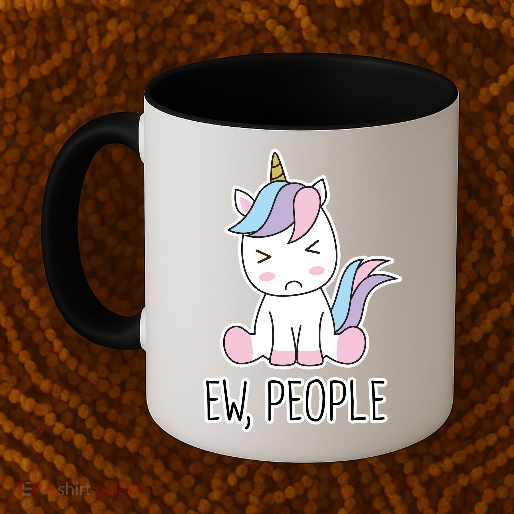 Ew People Funny Cute Unicorn Coffee Mug