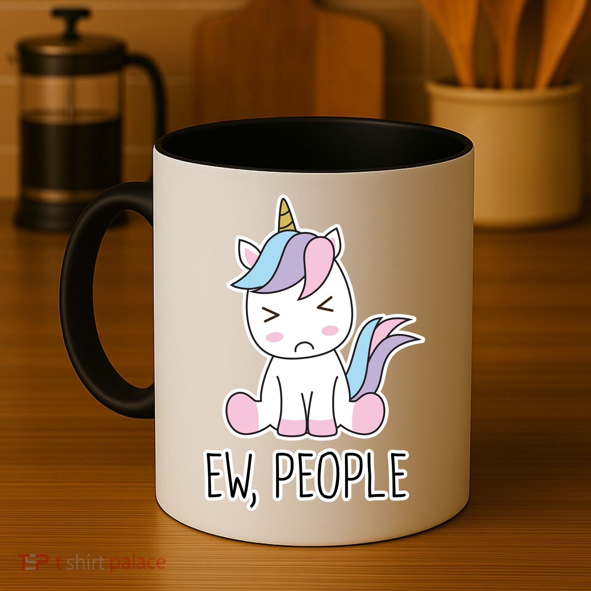 Ew People Funny Cute Unicorn Coffee Mug