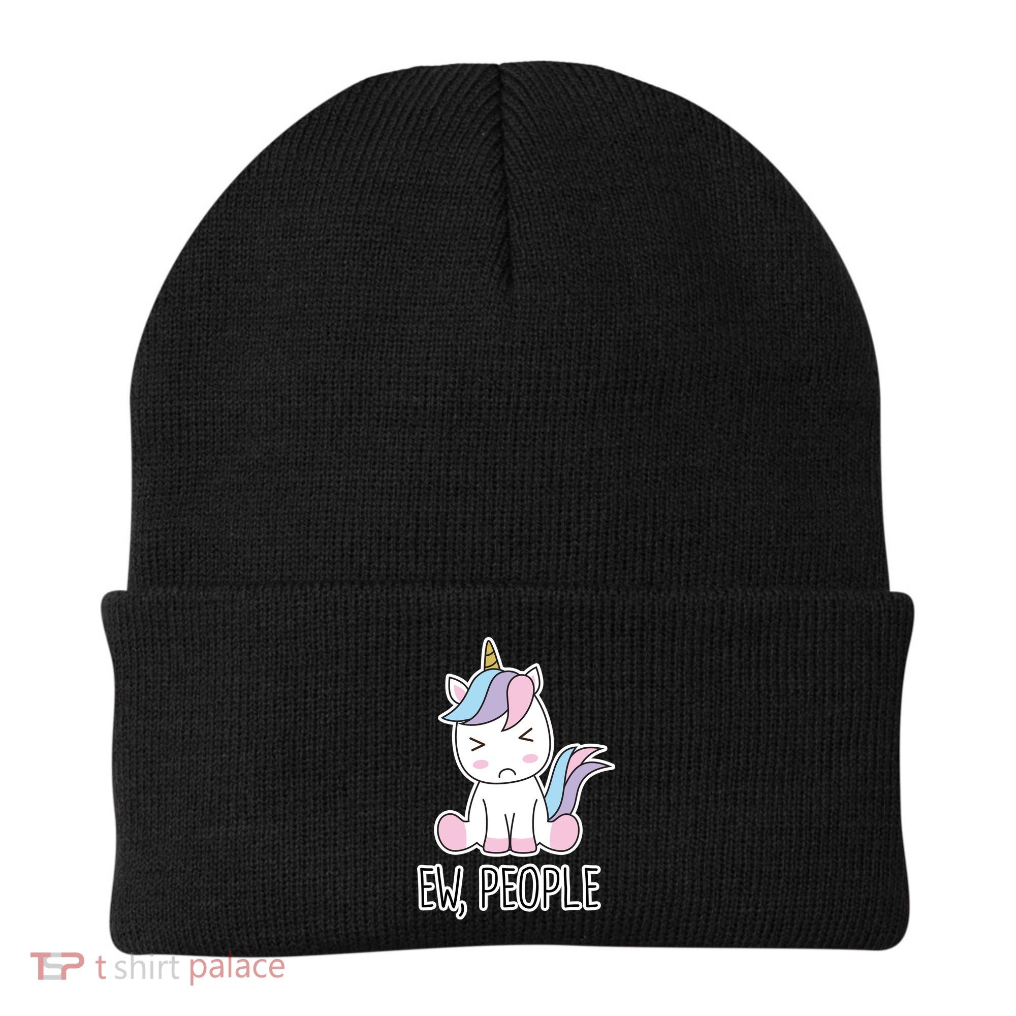 Ew People Funny Cute Unicorn Beanie