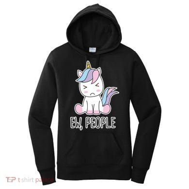 Ew People Funny Cute Unicorn Women's Hoodie