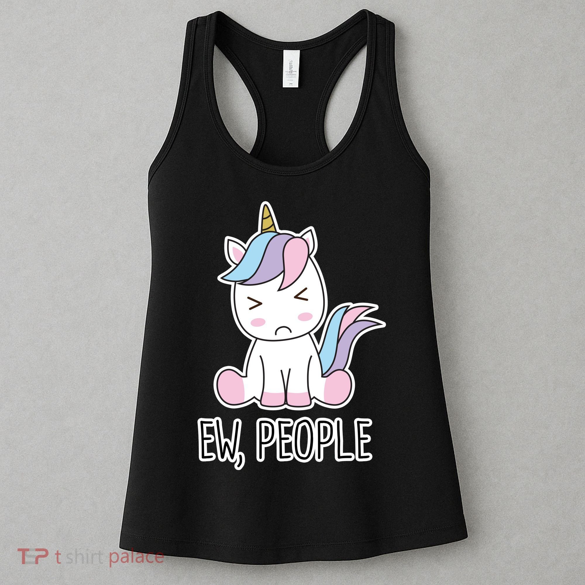 Ew People Funny Cute Unicorn Women's Tank Top