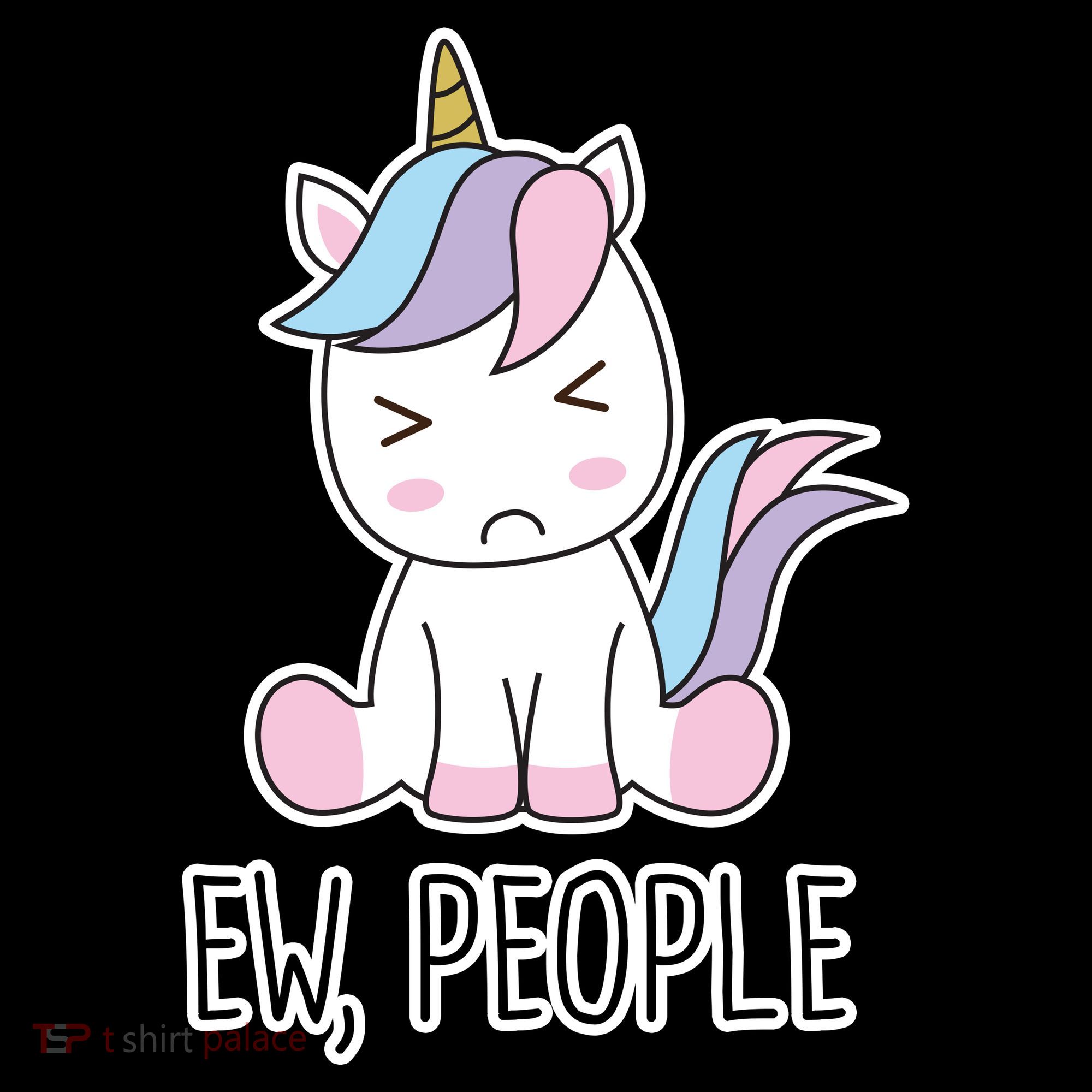 Ew People Funny Cute Unicorn Women's Tank Top