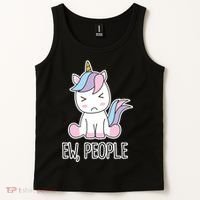 Ew People Funny Cute Unicorn Tank Top thumb 2