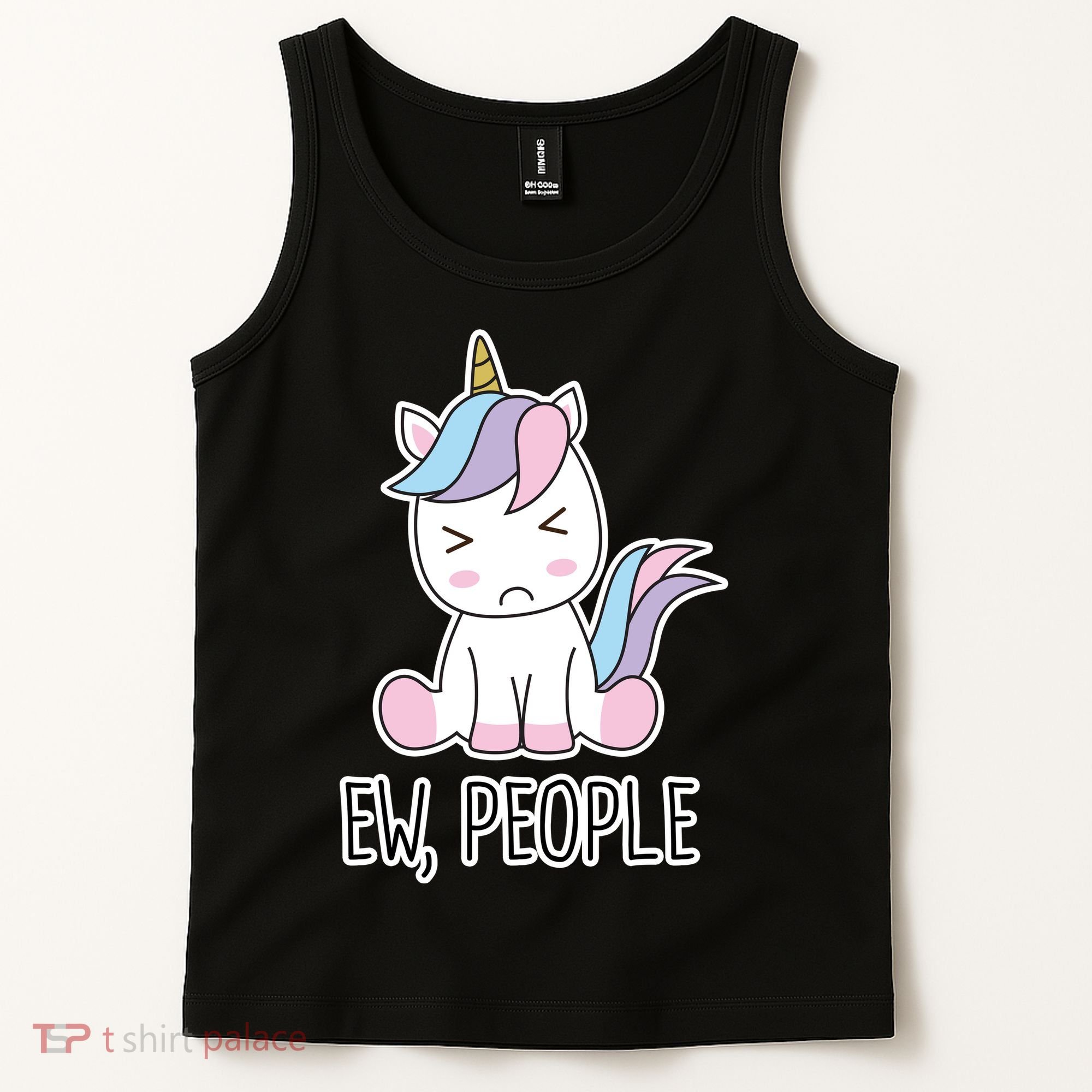 Ew People Funny Cute Unicorn Tank Top