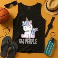 Ew People Funny Cute Unicorn Tank Top thumb 4