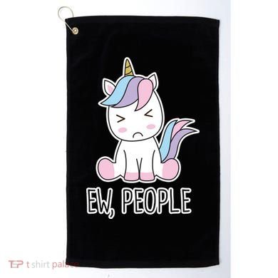 Ew People Funny Cute Unicorn Golf Towel