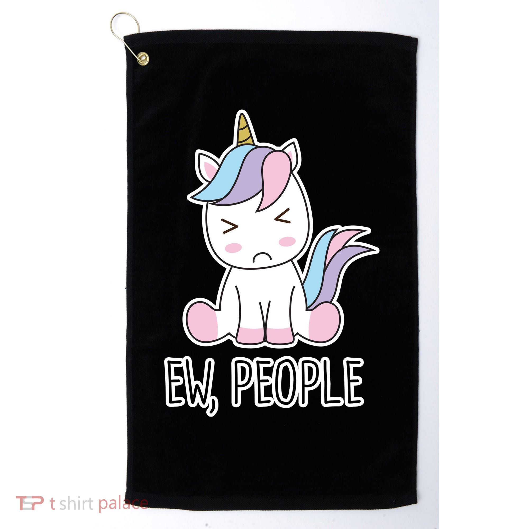 Ew People Funny Cute Unicorn Golf Towel