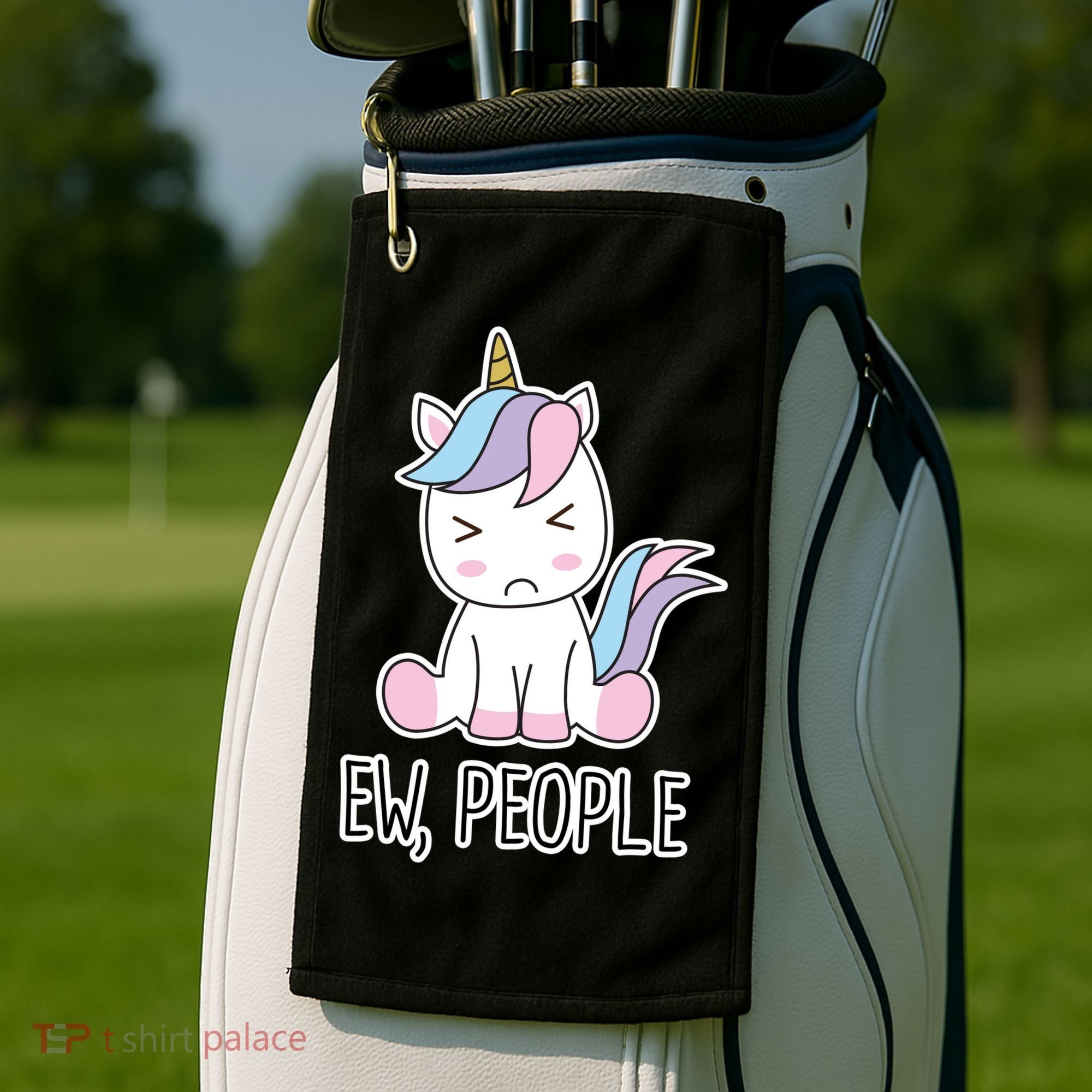 Ew People Funny Cute Unicorn Golf Towel