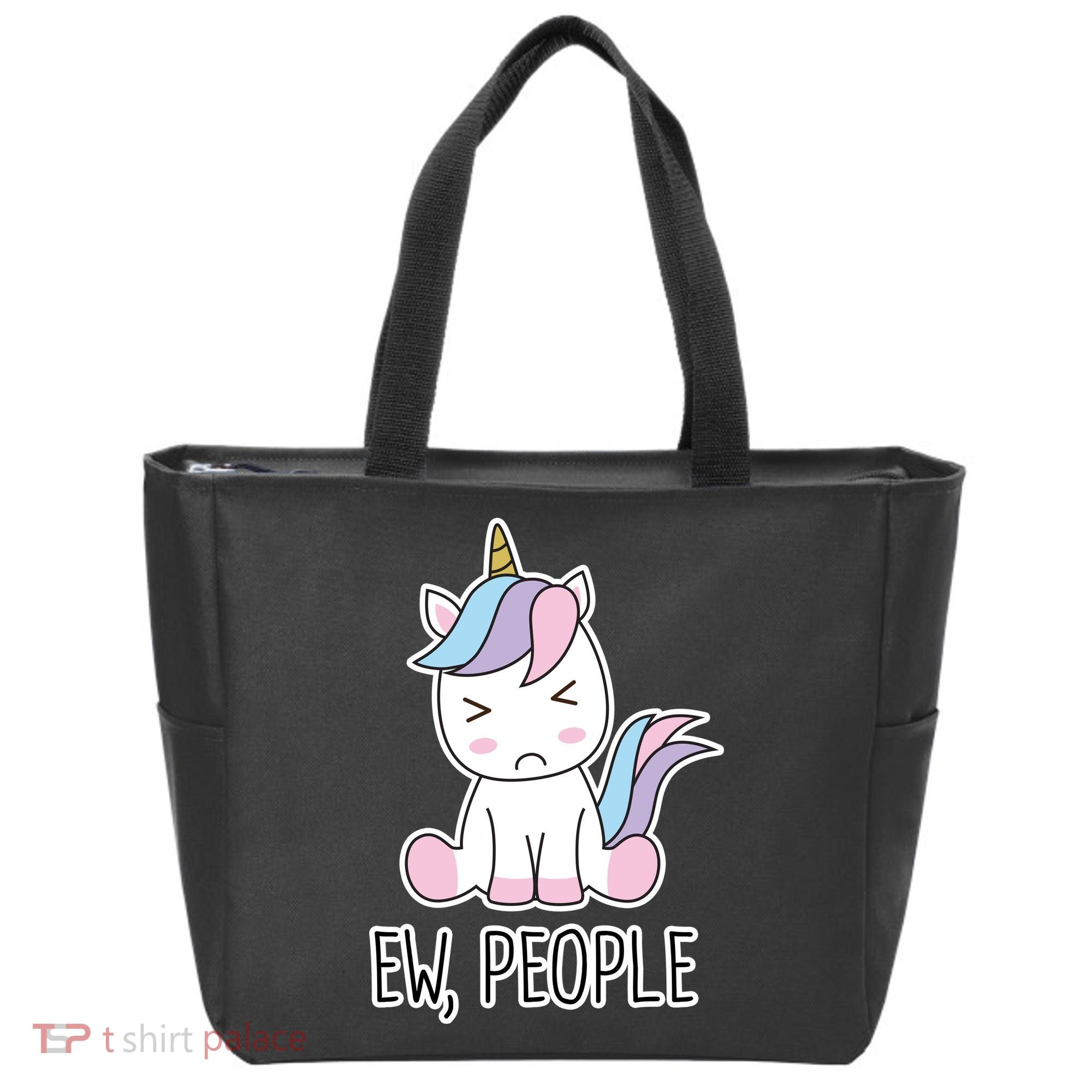 Ew People Funny Cute Unicorn Tote Bag