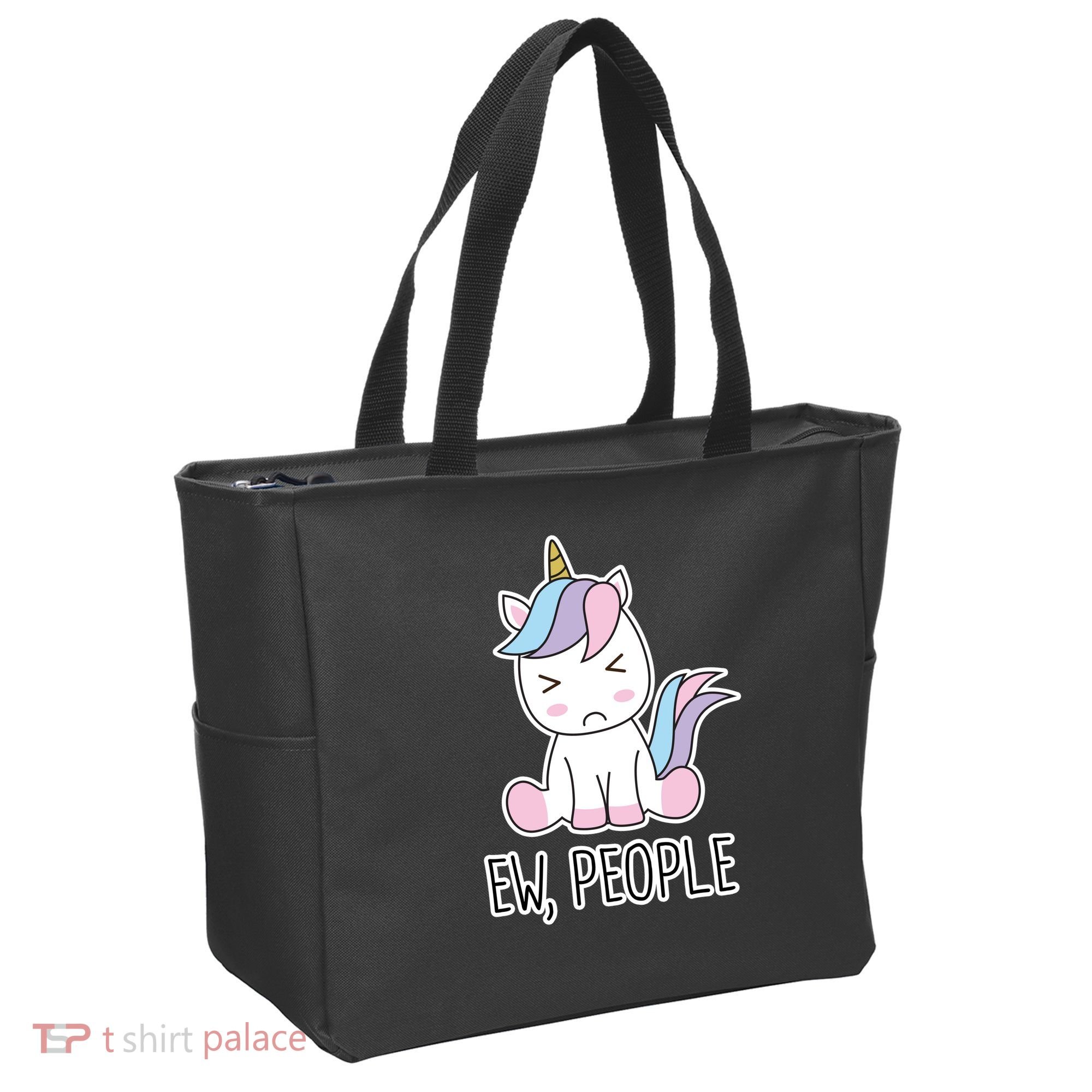 Ew People Funny Cute Unicorn Tote Bag