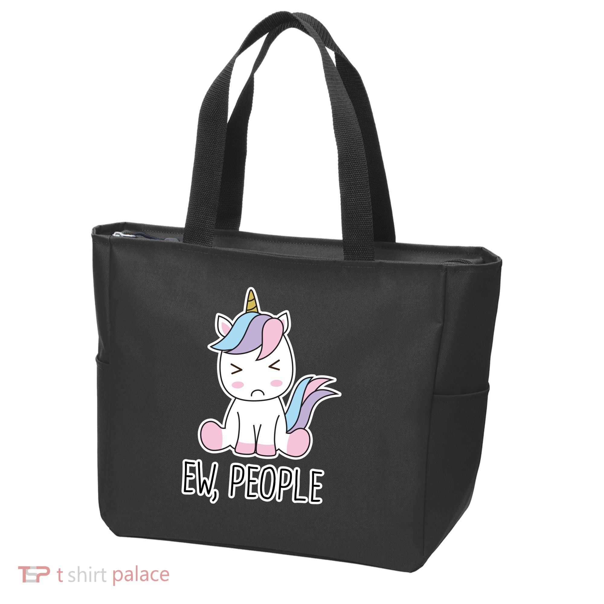 Ew People Funny Cute Unicorn Tote Bag