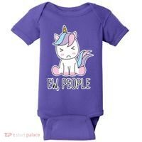 Ew People Funny Cute Unicorn Baby Bodysuit thumb 0