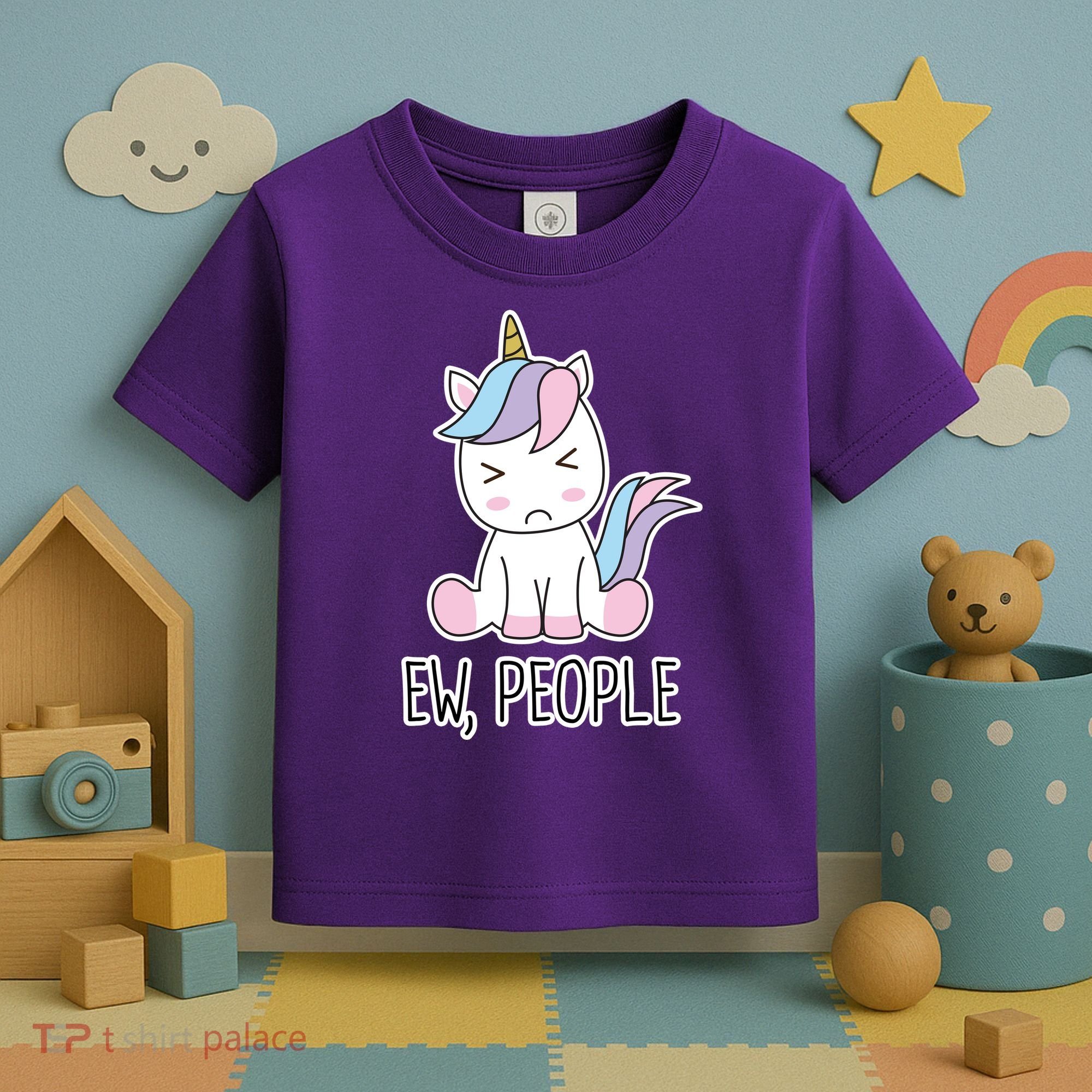Ew People Funny Cute Unicorn Toddler T-Shirt