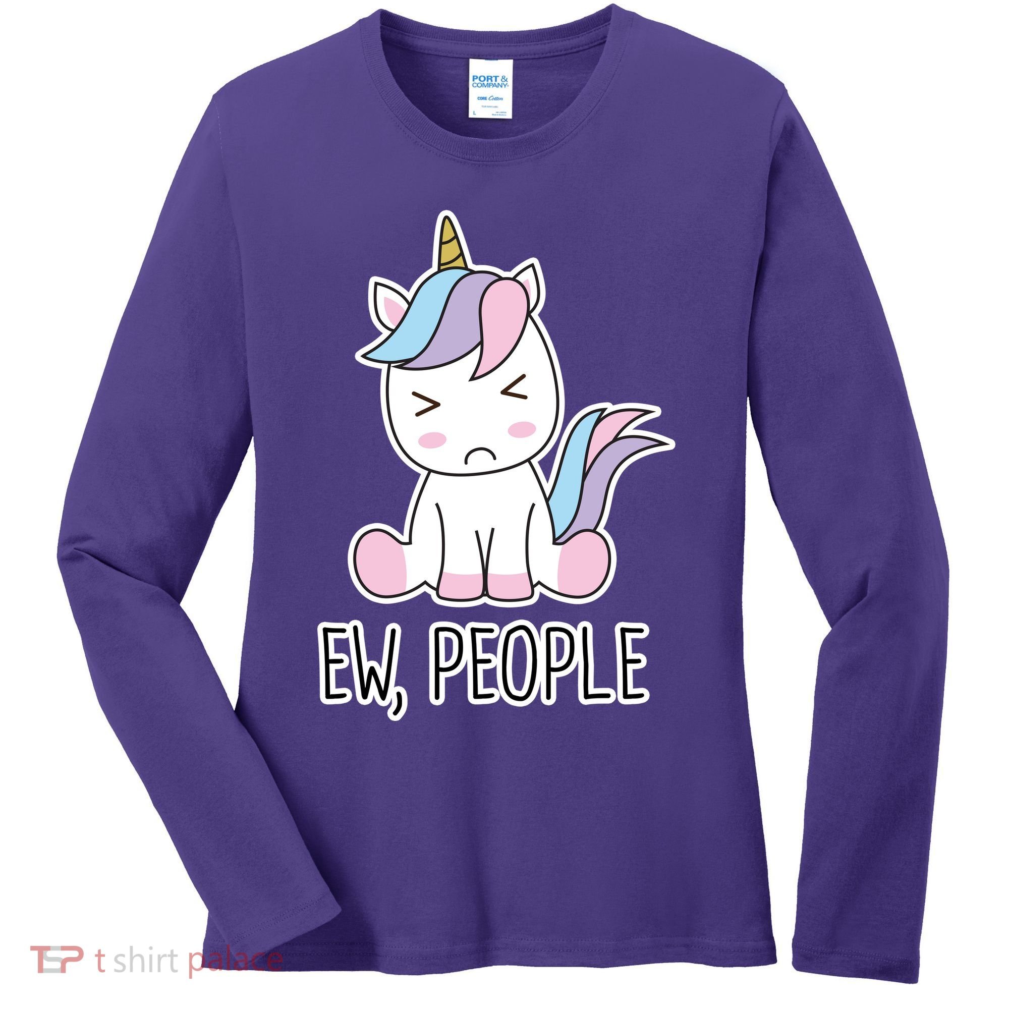 Ew People Funny Cute Unicorn Women's Long Sleeve Shirt