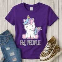 Ew People Funny Cute Unicorn Women's T-Shirt thumb 3