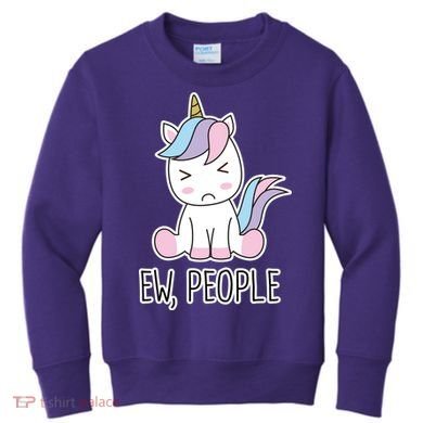 Ew People Funny Cute Unicorn Kids Sweatshirt