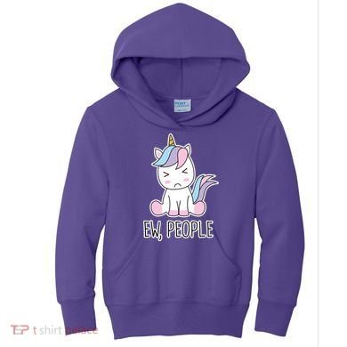 Ew People Funny Cute Unicorn Kids Hoodie