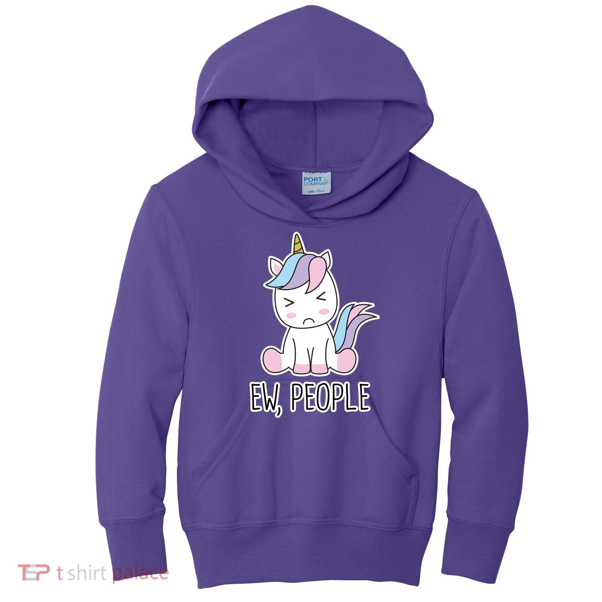 Ew People Funny Cute Unicorn Kids Hoodie