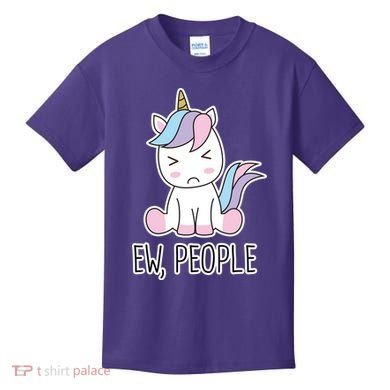 Ew People Funny Cute Unicorn Kids T-Shirt