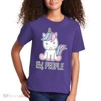 Ew People Funny Cute Unicorn Kids T-Shirt thumb 2