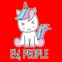 Ew People Funny Cute Unicorn Santa Hat thumb 1