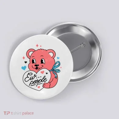 Ew People Teddy Bear Button